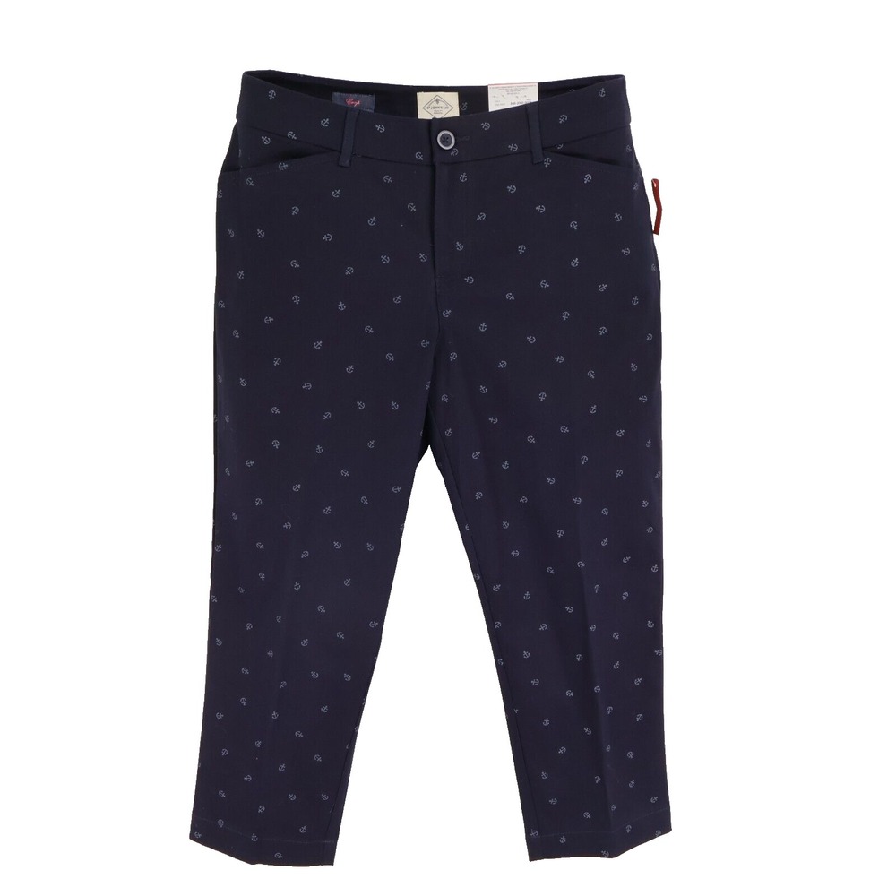 St. John's Bay Crop Pants Classic Secretly Slender Womens Sz 10 Blue Anchors NWT